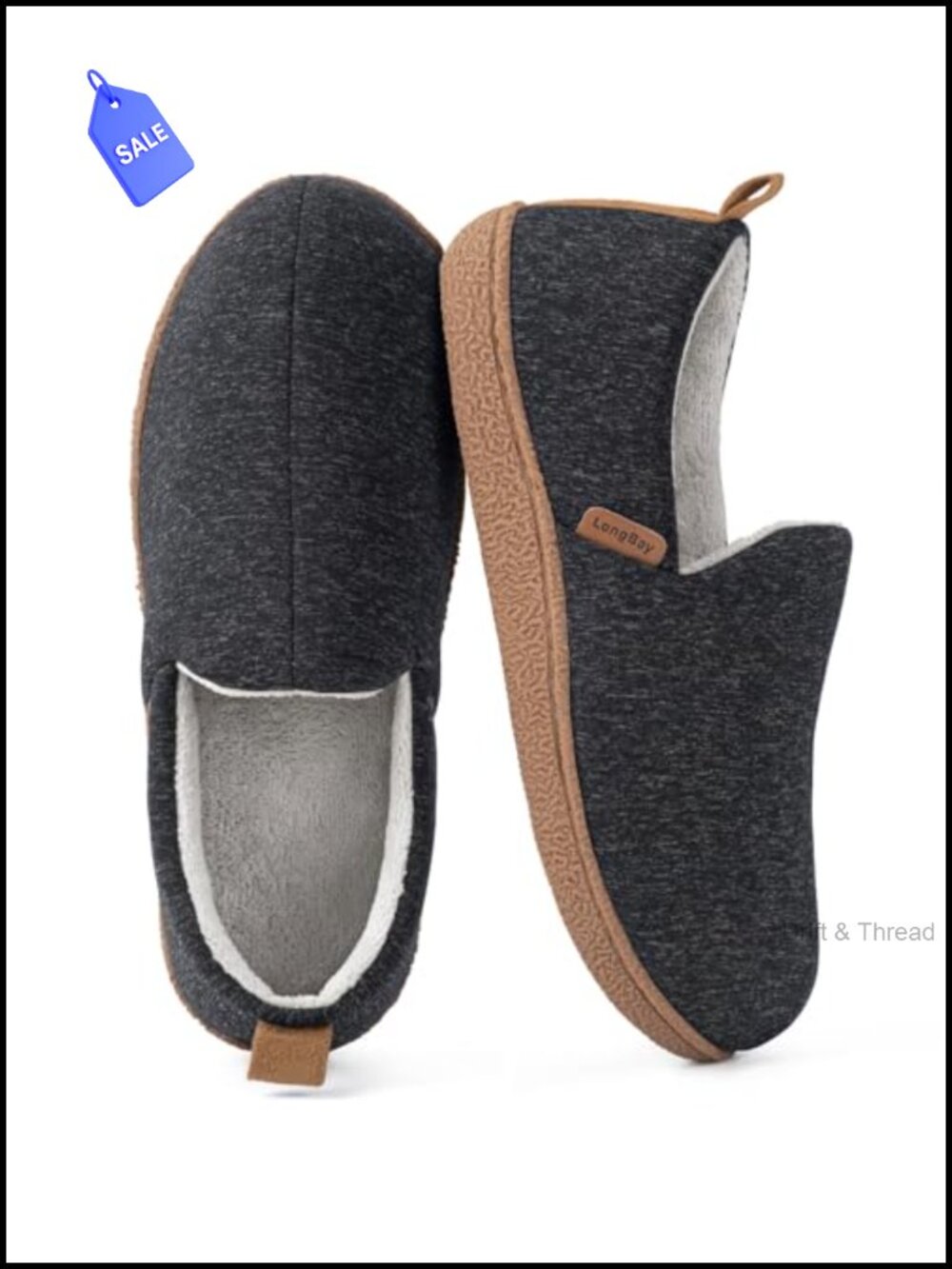 Memory Foam Slippers Cozy House Shoes Non-Slip TPR Sole Washable